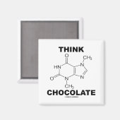 Denkschokolade (Theobrominmolekulare Chemie) Magnet (Vorderseite/Rückseite)
