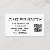 Denksprechblase QR-Code Lustiger Comic-Book Blau Visitenkarte (Rückseite)