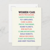 Denkt an Frauen "Frauen können..." Kleiner. Postkarte (Vorne/Hinten)