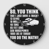 Denkt ihr, ich fahre nur einen LKW? Große Wanduhr (Vorderseite)