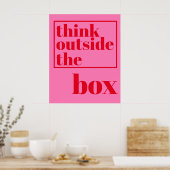 Denkt nach draußen - Spaß, Hot-Pink-Typografie Poster (Küche)