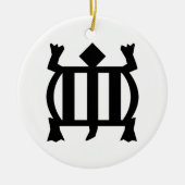 Denkyem | Symbol für Anpassungsfähigkeit und Cleve Keramik Ornament (Vorne)