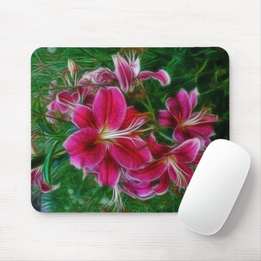 Denman Island Lilies Blumengemälde Kunst Mousepad (Mit Mouse)