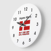 Denmark and Danish Flag with Your Name Große Wanduhr (Winkel)