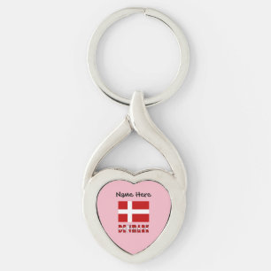 Denmark and Danish Flag with Your Name Schlüsselanhänger