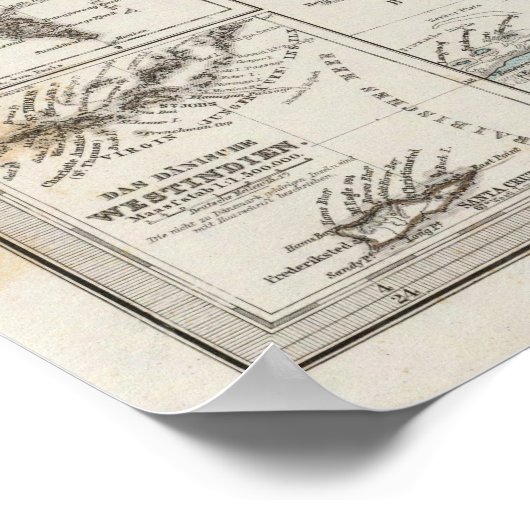 Denmark Atlas Map with 5 inset maps Poster (Ecke)