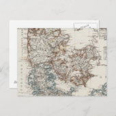 Denmark Atlas Map with 5 inset maps Postkarte (Vorne/Hinten)