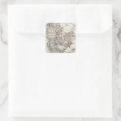 Denmark Atlas Map with 5 inset maps Quadratischer Aufkleber (Tasche)