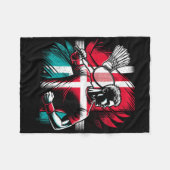 Denmark Badminton Player Proud Patriot Athlete Fleecedecke (Vorderseite (Horizontal))