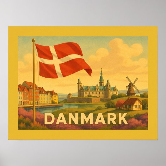 Denmark Castle Windmill Poster (Vorne)
