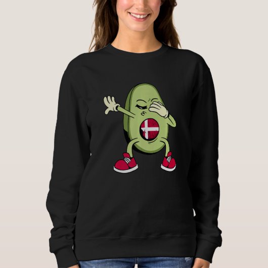 Denmark Danish Soccer Team Dabbing Avocado Danish Sweatshirt (Vorderseite)