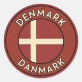 Denmark Danmark Runder Aufkleber (Vorderseite)