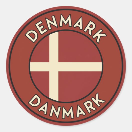 Denmark Danmark  Runder Aufkleber (Vorderseite)