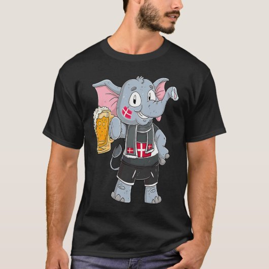 Denmark fan elephant T-Shirt (Vorderseite)
