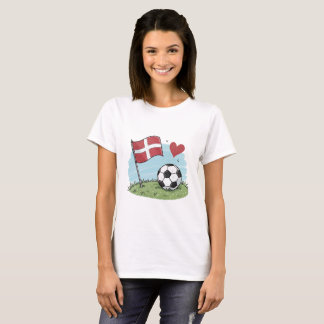 Denmark flag and crayon-style soccer ball T-Shirt