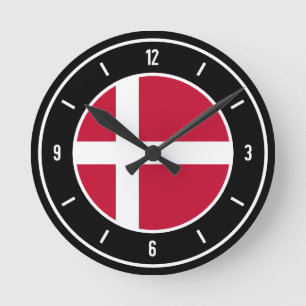 Denmark Flag Elegant Runde Wanduhr