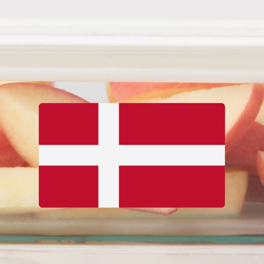 Denmark Flag Etiketten (Befestigt)