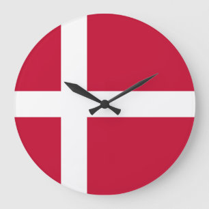 Denmark Flag Große Wanduhr