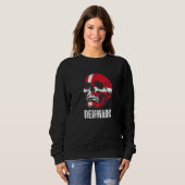 Denmark Flag Skull Danish Pride Patriotic Sweatshirt (Vorne ganz)
