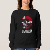 Denmark Flag Skull Danish Pride Patriotic Sweatshirt (Vorderseite)