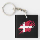 Denmark-Flagge in mir, Skandinavien in Claw Ma Schlüsselanhänger (Vorderseite)
