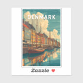 Denmark Illustration Travel Art Vintage Aufkleber (Blatt)