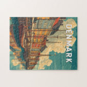 Denmark Illustration Travel Art Vintage Puzzle (Horizontal)