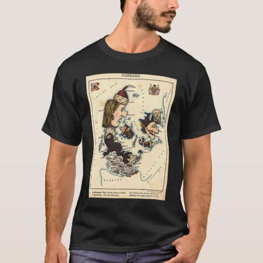 Denmark Illustrative Map T-Shirt (Vorderseite)