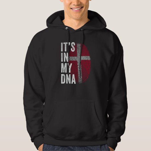 Denmark It's In My DNA Cute Danish Fingerprint Fla Hoodie (Vorderseite)
