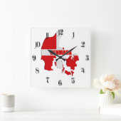 Denmark map quadratische wanduhr (Zuhause)