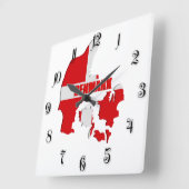 Denmark map quadratische wanduhr (Winkel)