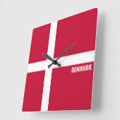 Denmark National Flag Patriotic Quadratische Wanduhr (Winkel)