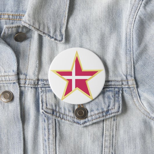 Denmark National Flag Star Shape Button (Beispiel)
