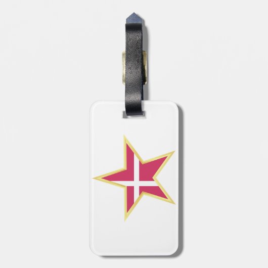 Denmark National Flag Star Shape Gepäckanhänger (Rückseite vertikal)