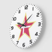 Denmark National Flag Star Shape Große Wanduhr (Winkel)