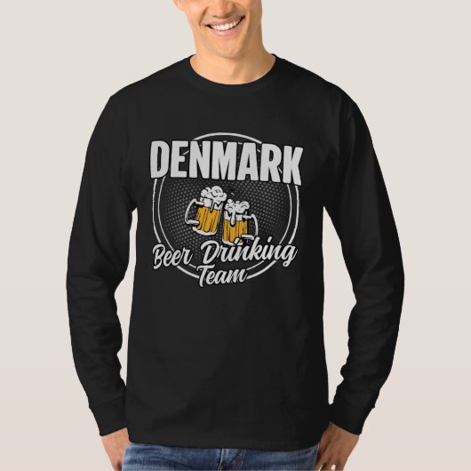 Denmark Squad Ale  Danes Beer Drinking Team T-Shirt (Vorderseite)