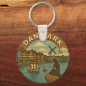 Denmark Travel Vintage Schlüsselanhänger (Vorderseite)