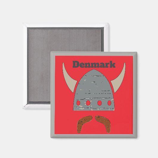 Denmark, Viking Head Magnet (Vorderseite/Rückseite)