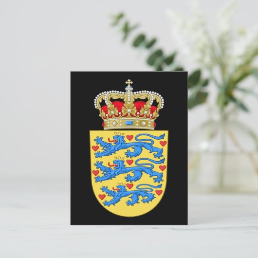 Denmark-Wappen Postkarte (Stehend Vorderseite)
