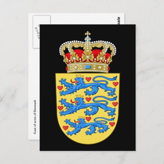 Denmark-Wappen Postkarte (Vorne/Hinten)