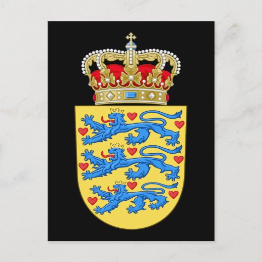 Denmark-Wappen Postkarte (Vorderseite)
