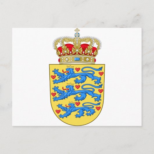 Denmark-Wappen Postkarte (Vorderseite)