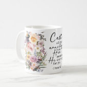 Denn er kümmert sich um dich kaffeetasse (Vorderseite Links)