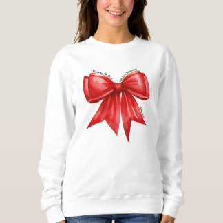 Denn er lebt Red Bow Sweater. John 6:57 Sweatshirt