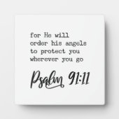 Denn er wird seine Engel Psalm 91:11 Zeichen Fotoplatte (Vorderseite)