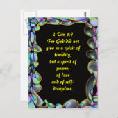 Denn Gott gab uns keinen Geist der Schüchternheit Postkarte (Vorne/Hinten)