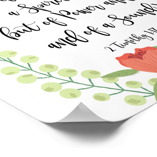 Denn Gott hat uns nicht den Geist der Angst Print Poster (Ecke)