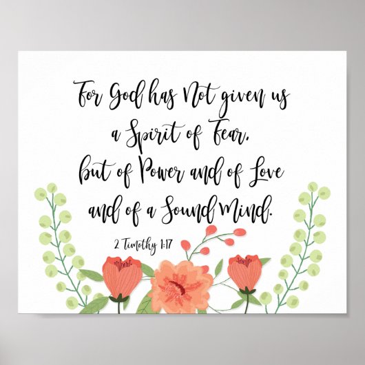 Denn Gott hat uns nicht den Geist der Angst Print Poster (Vorne)