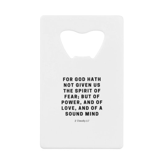 Denn Gott hat uns nicht gegeben | 2 Timothy 1:7 Sc Geldbeutel Flaschenöffner (Vorderseite)