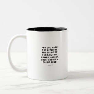 Denn Gott hat uns nicht gegeben  2 Timothy 1:7 Zweifarbige Tasse